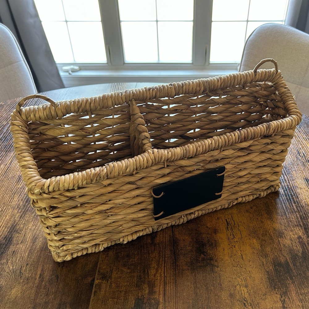 Woven Tan Storage Basket